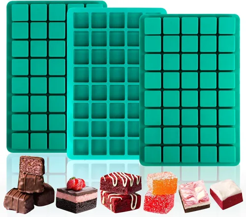 Miniatura 10 de Sidosir 3 moldes cubiertos de chocolate para galletas S'mores, moldes cuadrados de 6 cavidades de silicona para Smores, molde antiadherente de Azul