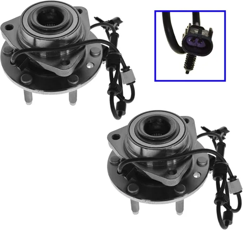 Miniatura 5 de TRQ Conjunto de rodamiento y cubo de rueda delantera de 2 piezas compatible con Chevrolet Trailblazer 02-09, Trailblazer EXT 02-06, GMC Envoy 02-09