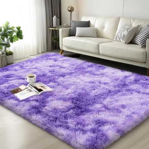 Miniatura 99 de Mugorn - Alfombra de 8 x 10 pies, alfombras grandes, esponjosas, suaves, peludas, antideslizantes, mullidas para interiores, color negro, 8 x 10 pies