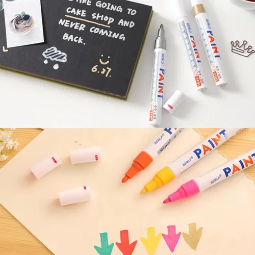 Miniatura 4 de BEMLP Rotulador permanente, colorido, impermeable, de metal, pintura de relleno aceitoso para la escuela, bricolaje, llanta, banda de rodadura, CD