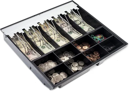 Miniatura 7 de Volcora Bandeja para cajones de efectivo – 11.7 x 10.3 x 2.3 pulgadas – Bandeja de repuesto de 4 billetes / 5 monedas – Cajones totalmente