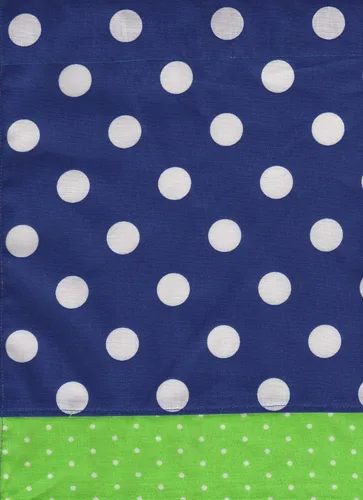 Miniatura 2 de Royal Blue Lime Green Polka Dot fabric kitchen decor window treatment topper curtain Valance 42" by 13