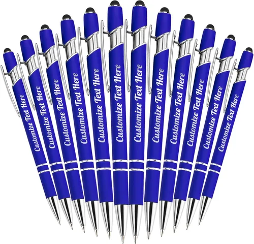 Miniatura 28 de Hasta 500 bolígrafos personalizados a granel con logotipo de mensaje de nombre comercial, bolígrafos grabados personalizados con lápiz óptico