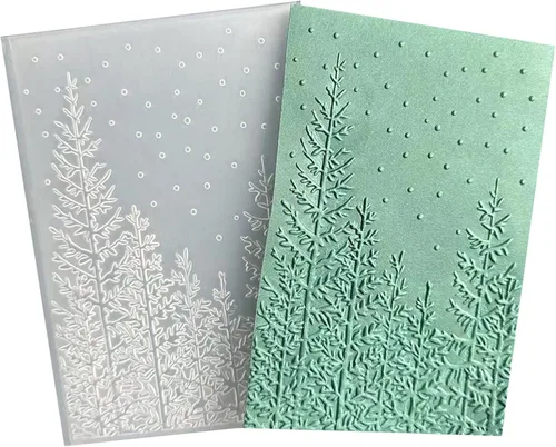 Miniatura 9 de DIYology Carpetas en relieve 3D de bosque para hacer tarjetas, fondo de abedul con textura de fondo en relieve para manualidades, manualidades
