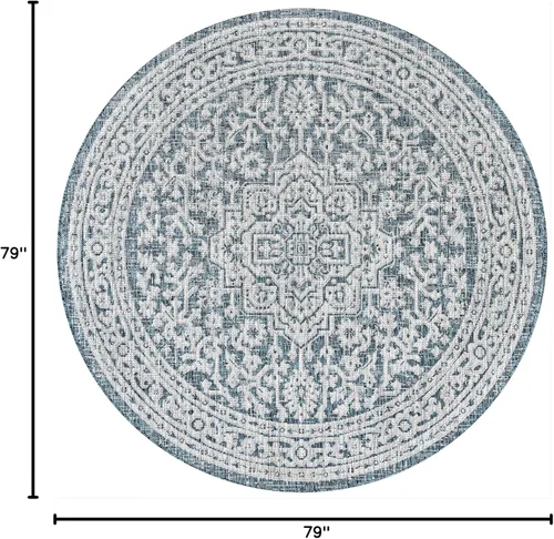 Miniatura 121 de Eyely BMS101D-28 - Alfombra de pasillo con textura de medallón de Santa Mónica Slesi, para interiores y exteriores, estilo costero, bohemio, Gris
