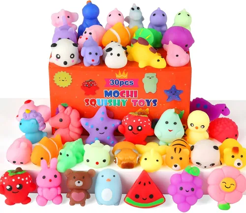 Miniatura 9 de Relleno para huevos de Pascua - Paquete de 30 juguetes esponjosos Kawaii Mochi para rellenar cestas de Pascua, mini juguetes esponjosos lindos