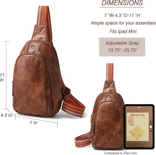 Miniatura 6 de Riñonera de cuero para mujer, bolsa cruzada de viaje de moda