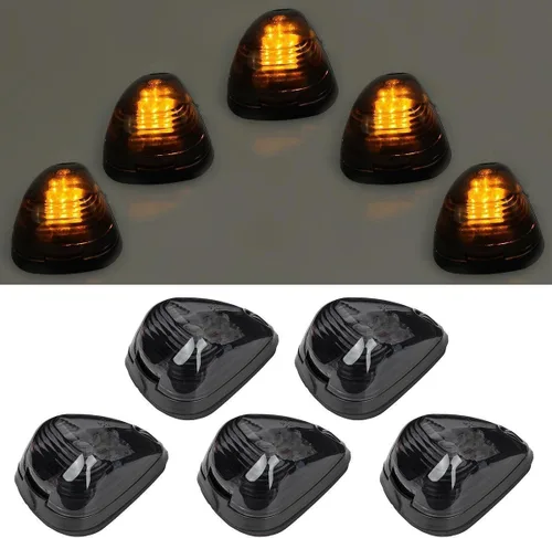 Miniatura 10 de 5 piezas de lentes ahumadas con luces marcadoras LED blancas para techo de cabina, repuesto de lámpara superior de luz de marcha compatible con Ford