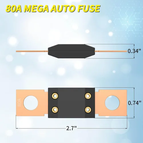 Miniatura 3 de Joinfworld MEGA - Portafusibles con fusible de 80 A, portafusibles automotrices con cubierta para automóviles, camiones, vehículos de construcción