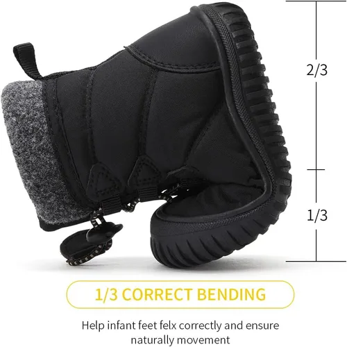 Miniatura 152 de BMCiTYBM Botas de nieve de invierno para bebés y niños pequeños, de piel sintética, cálidas, antideslizantes, zapatos para primeros pasos