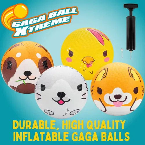 Miniatura 2 de SCS Direct Gaga Ball Playground Balls (8.5 inches) w Air Pump- Durable Rubber Pack for Recess Dodgeball, Kickball, Gagaball Official Play & School