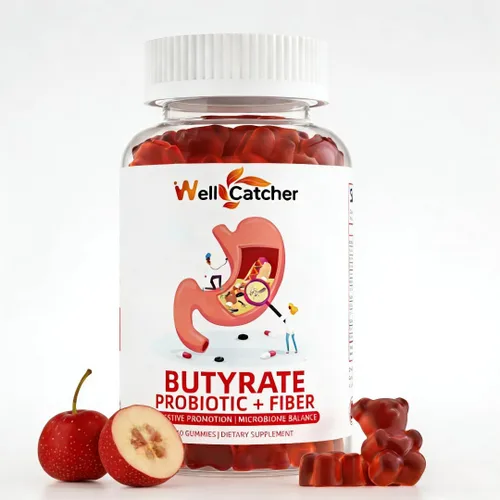 Gomitas de butirato Suplemento para la salud intestinal: butirato con probióticos y fibra prebiótica gomitas para mujeres y hombres sin azúcar Apoyo