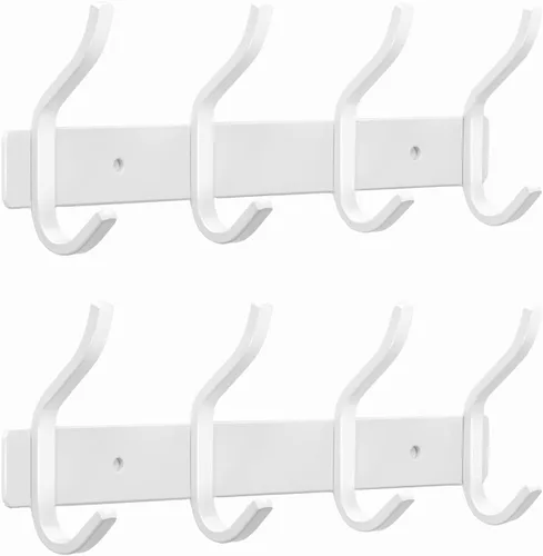 Miniatura 21 de Ganchos de pared negros, perchero de pared de 30 cm con 4 ganchos, ganchos de pared resistentes para colgar mochila, bolso, cartera, ropa, sombrero
