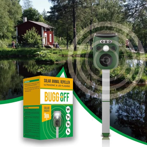 Miniatura 2 de Sonido ultrasónico y luz LED intermitente repelente de animales alimentados por energía solar, enchufable o alimentado por batería, sensibilidad