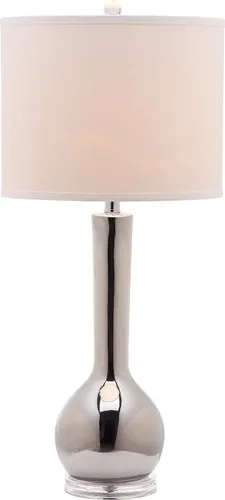 Miniatura 2 de SAFAVIEH Lighting Collection Mae - Lámpara de mesa moderna y contemporánea de cerámica plateada de 31 pulgadas para dormitorio, sala de estar, Blanco