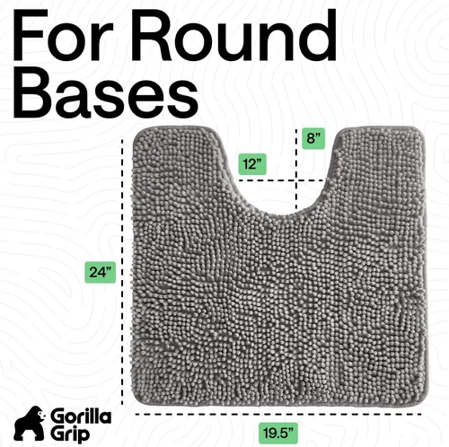 Miniatura 354 de Gorilla Grip - Tapete de baño de felpilla gruesa, suave y absorbente, secado rápido, de microfibra, con reverso de caucho, para piso de ducha, Nube