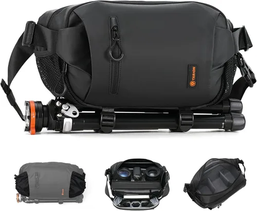 Miniatura 7 de TARION TSB-S - Bolsa de mensajero compacta para cámara – Funda cruzada DSLR pequeña de 4L con correas de trípode, impermeable para fotografía