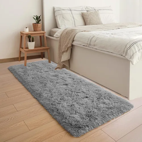 Miniatura 6 de YJ.GWL Alfombras de pasillo para pasillo, 2 x 4, lavables, pequeñas, color gris, para sala de estar, dormitorio, alfombra suave y esponjosa