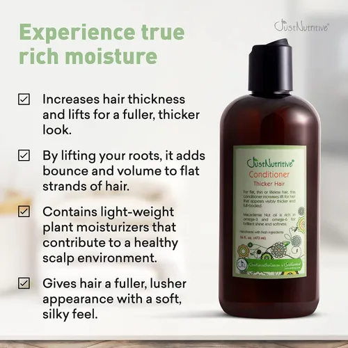 Miniatura 4 de Just Nutritive Acondicionador para cabello más grueso El mejor acondicionador para cabello más grueso Deja el cabello suave, sedoso con un