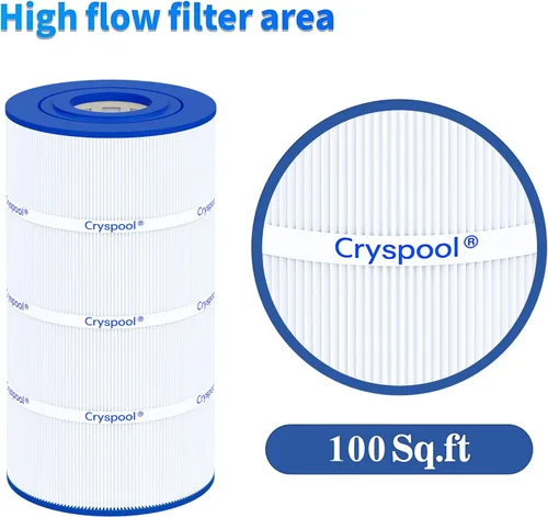 Miniatura 7 de Cryspool® Filtro C100S compatible con CX100XRE, C100S, SwimClear C100S, PA100S, C-9440, cartucho de filtro de piscina de 100 pies cuadrados, 1