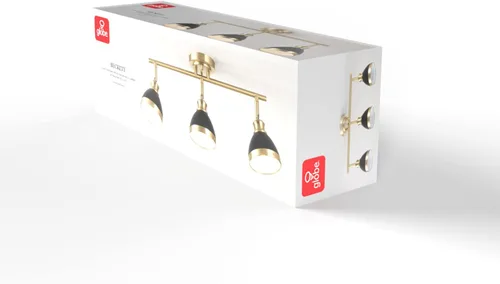 Miniatura 8 de Globe Electric 64000004 Iluminación de pista de 3 luces de 22 pulgadas, latón mate, tonos negros mate, iluminación para cocina, baño, dormitorio