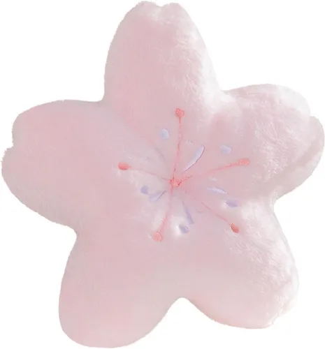 Suave terciopelo de peluche Cojín de flores de cinco estrellas Cojín de trébol de cuatro hojas Sofá Dormitorio Sala de estar Funda de cojín -17 Rosa