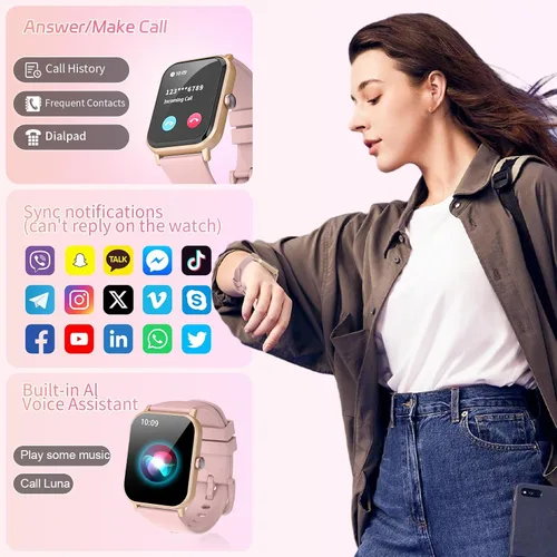 Miniatura 3 de Reloj inteligente para hombres y mujeres con llamadas, rastreador de actividad física de 1.83 pulgadas con monitor de frecuencia cardíaca/sueño