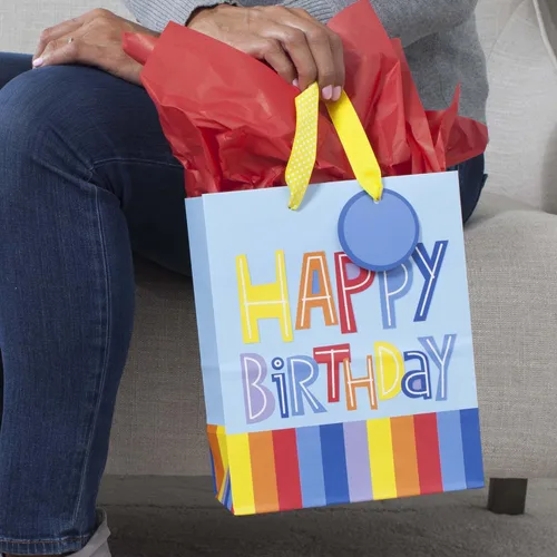 Miniatura 2 de Hallmark bolsa de regalo de cumpleaños en papel de seda, tamaño grande, Multicolor