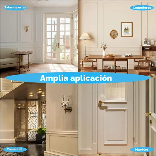 Miniatura 3 de Art3d Juego de 6 piezas de molduras de pared precortadas, paneles de wainscoting listos para armar para decoración de paredes interiores, sala