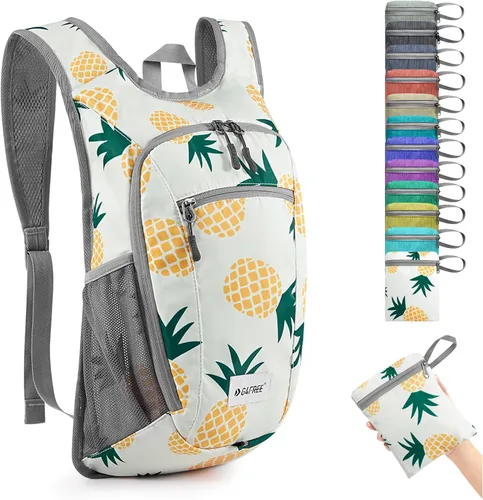 Miniatura 28 de G4Free 10L/15L Mochila para Senderismo Plegable Ligera, Mochila de Día para Caminatas, Pequeña, Viaje al Aire Libre, Bolsa de Hombro Plegable Azul