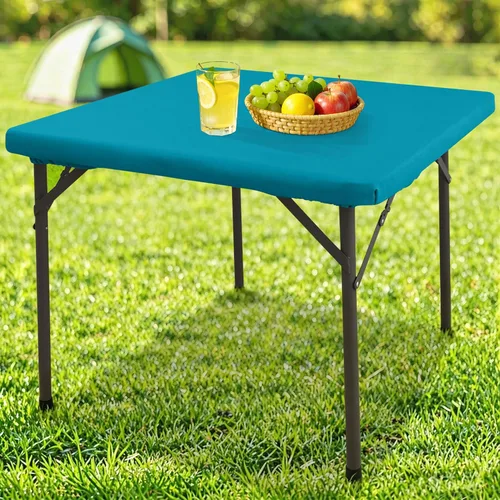 Miniatura 44 de homing Mantel cuadrado ajustable de poliéster impermeable, protector de mesa lavable para picnic, campamento, al aire libre (negro, 34 x 34 pulgadas)