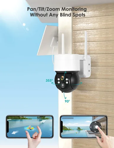 Miniatura 4 de Cámara de seguridad al aire libre, 2K/3MP Cámaras de seguridad de visión nocturna inalámbricas al aire libre con sensor de movimiento PIR IP66
