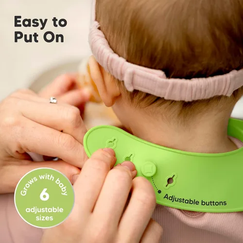 Miniatura 5 de KeaBabies - 2 baberos de silicona para bebés para comer - Baberos de silicona resistentes de grado alimenticio para bebés niña, niño, recogedor
