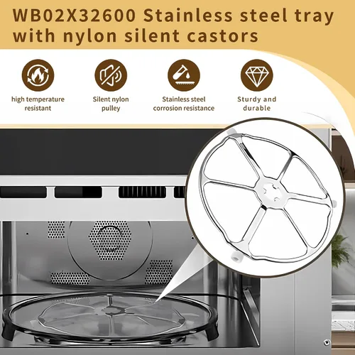 Miniatura 2 de WB02X32600 Soporte de bandeja giratoria para microondas, compatible con modelos GE ZSB9131N1SS, CTC912P2N1S1, JT3800SH8SS, JK3800DH3WW
