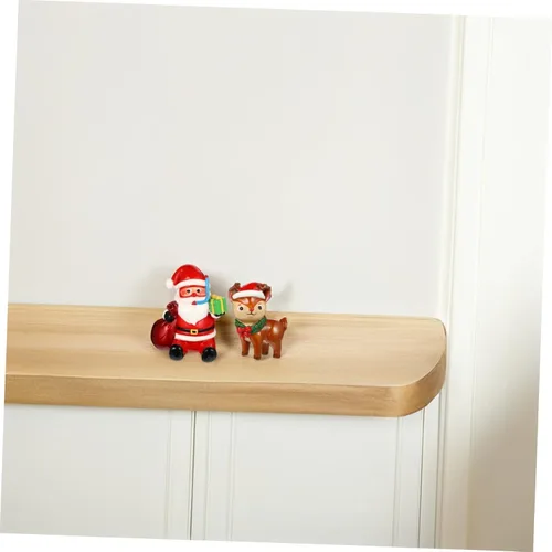 Miniatura 4 de Totority 2 piezas de decoración de acuario de Navidad, Papá Noel, reno, resina, pecera, adornos para decoración navideña, seguros y resistentes al
