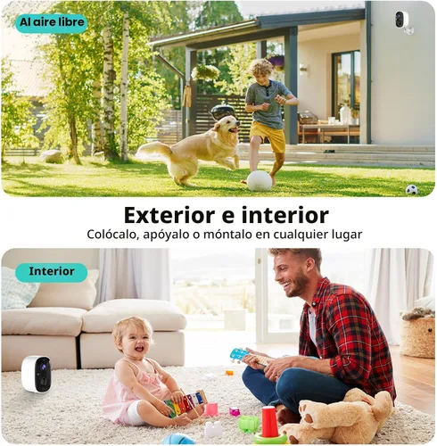 Miniatura 5 de Cámaras de seguridad inalámbricas para exteriores, cámaras inalámbricas WiFi 2K para interiores, cámara externa alimentada por batería