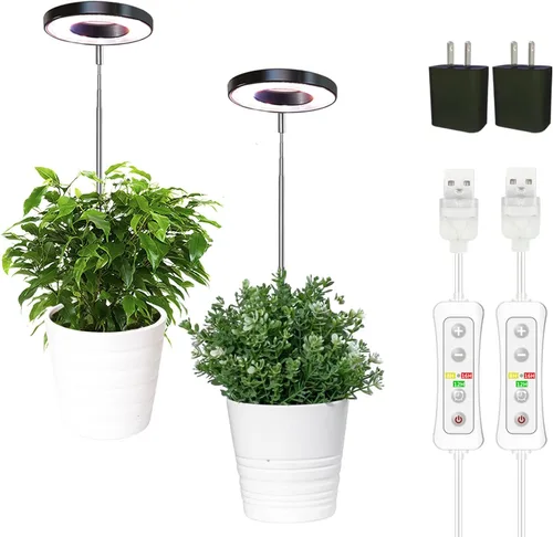 Miniatura 10 de yadoker Luz de cultivo de plantas, luz LED de espectro completo para plantas de interior, altura ajustable, temporizador automático, bajo voltaje