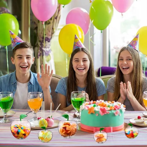 Miniatura 4 de Menkxi 24 recipientes transparentes de manzana para el regreso a clases, tarros de plástico con forma de manzanas, recipientes de relleno de regalo