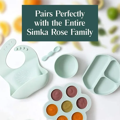 Miniatura 9 de Simka Rose Platos de succión para bebés y niños pequeños, platos de silicona, sin BPA, diseño dividido, apto para microondas y lavavajillas, Sombra