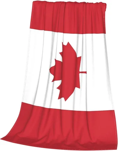 Miniatura 3 de Manta patriótica con la bandera de Canadá, ligera, acogedora y cálida, manta para sofá o cama, 50 x 40 pulgadas Bandera de Canadá-v0001