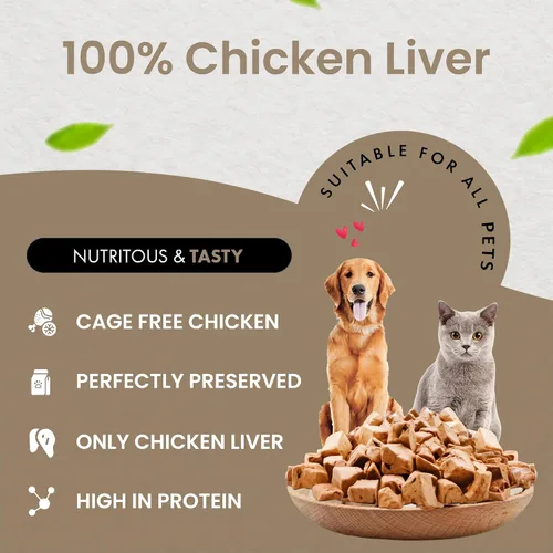 Miniatura 5 de Golosinas de hígado de pollo liofilizadas de grado humano de Chef Kitty para gatos y perros – 100% de grado humano, ingrediente único, alto