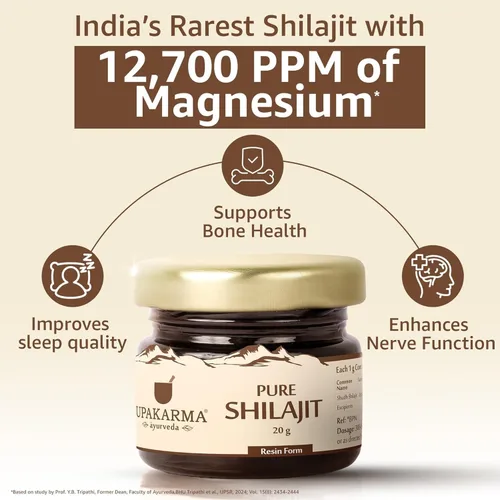 Miniatura 7 de UPAKARMA Resina pura Shilajit de 0.71 oz para hombres y mujeres Aumenta la resistencia y la fuerza Más de 85 minerales esenciales, magnesio