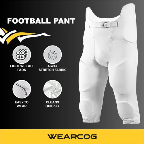 Miniatura 4 de Flex - Pantalones de fútbol integrados para adultos 7 pantalones de fútbol acolchados para práctica con almohadillas integradas