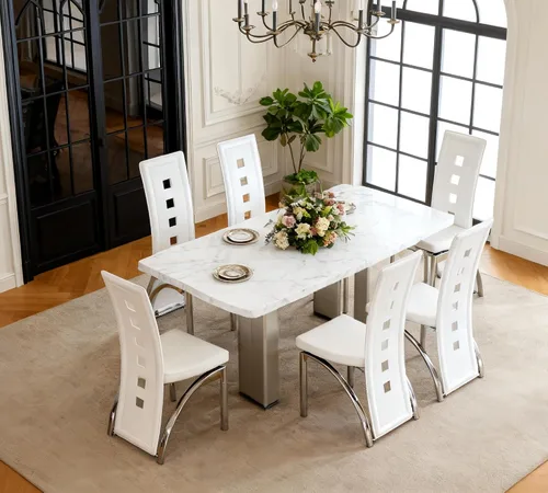 Miniatura 15 de Juego de 2 sillas de comedor modernas, juego de 2 sillas de comedor negras, sillas de cocina tapizadas de piel sintética con patas de metal dorado