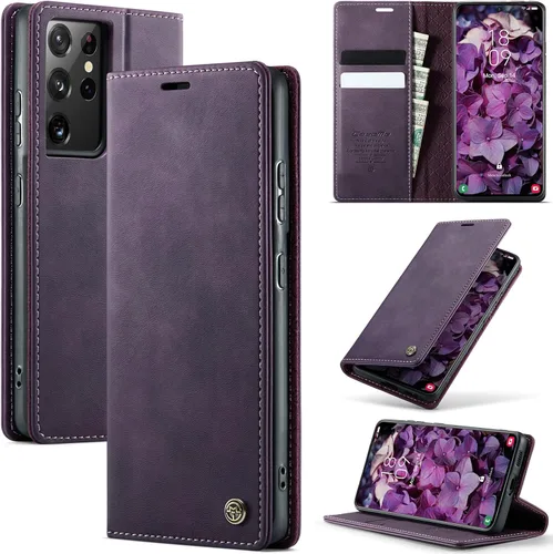 Miniatura 62 de Funda tipo cartera para iPhone 13 de piel tipo cartera con tarjetero y función atril, cierre magnético, bloqueo RFID, TPU a prueba de golpes