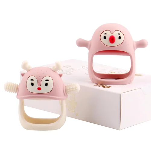 Miniatura 13 de Smily Mia Juguetes de dentición para bebés de 0 a 6 meses, mordedores para bebés de 3 a 6 meses Mordedor de pingüino Mordedor de mano Manoplas