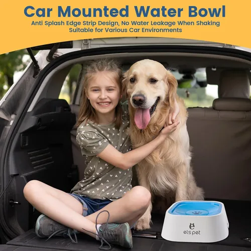 Miniatura 6 de Cuenco de agua para perros sin derrames, cuenco de agua lenta de 35 onzas para perros, sin BPA, diseño antisalpicaduras y antideslizante, cuencos