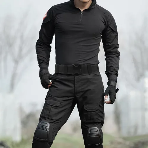 Miniatura 7 de AGPTEK Cinturón táctico de combate de nylon para seguridad policial (negro)