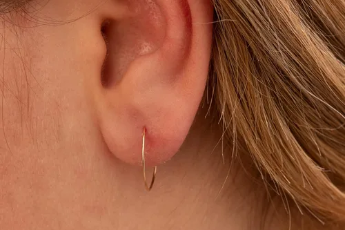 Miniatura 122 de Aretes de aro de oro de plata – Aretes de aro para mujer, dos piezas de aros de plata fina rellenos de oro, aro de hélice, anillo de tragus, aro