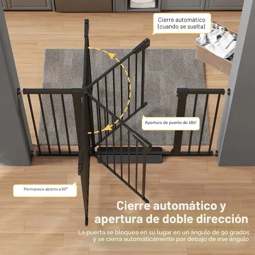 Miniatura 5 de Cumbor - Puerta de bebé extra ancha de 75.4 cm–130.8 cm para escaleras, puertas para perros montadas a presión para puertas y pasillos, autocierre
